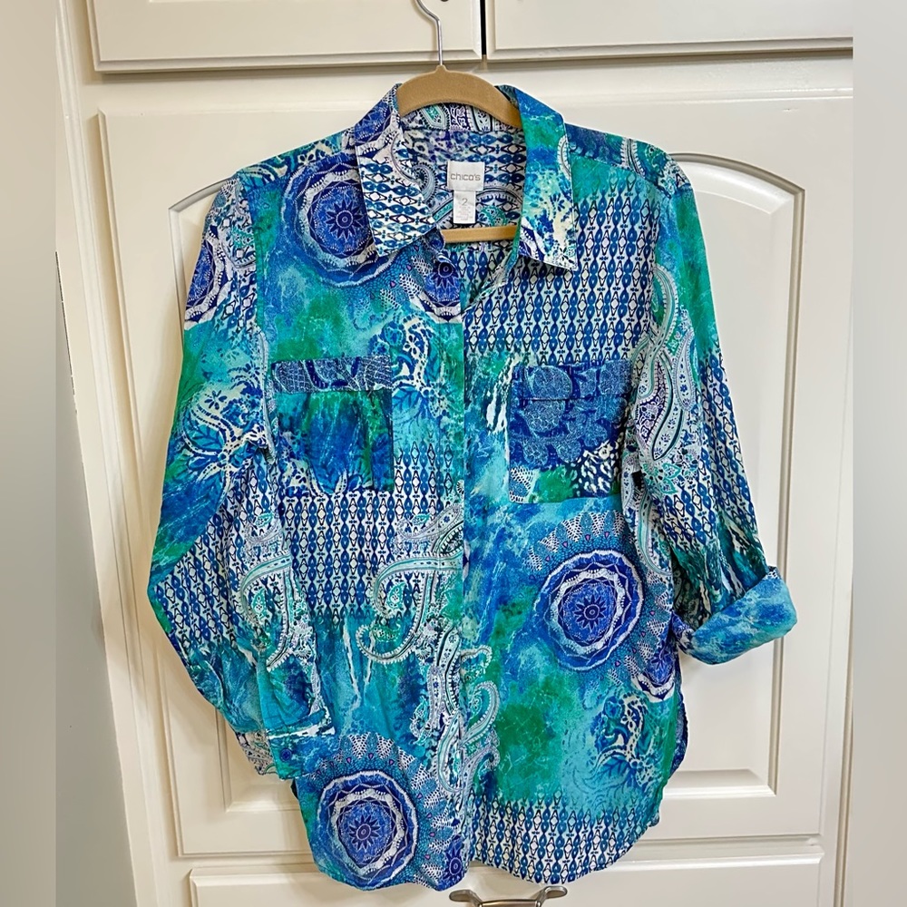 Chico’s lightweight jewel tone summer blouse